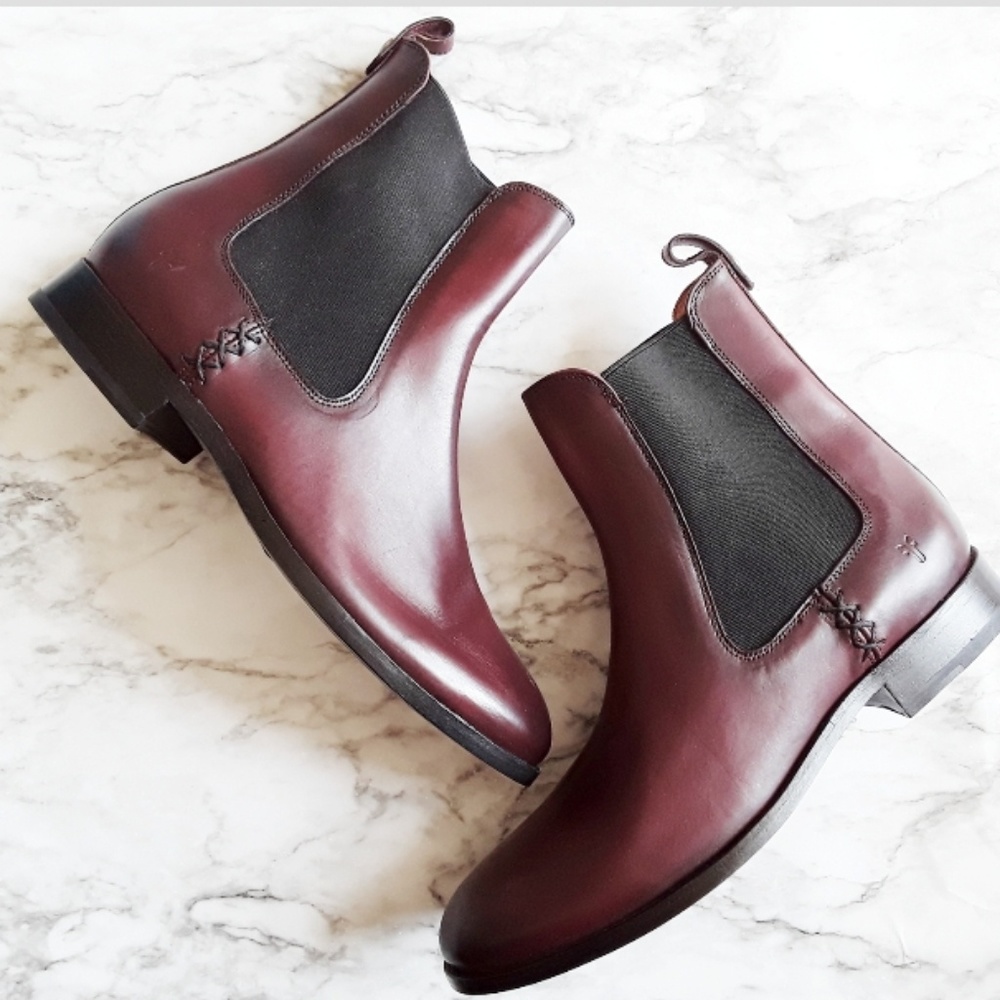Frye Women's Burgundy Chelsea Ankle Boots